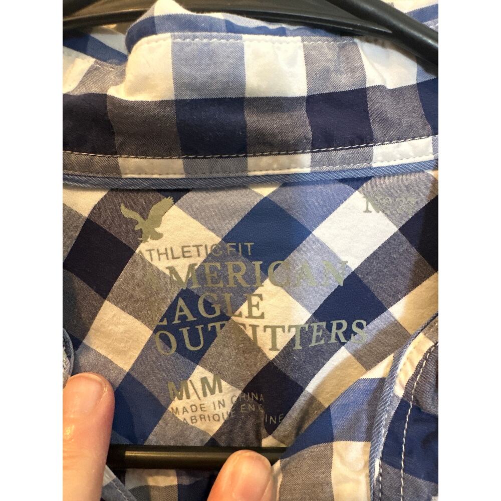 Men’s American Eagle Plaid Basic Button Up Shirt.… - image 2